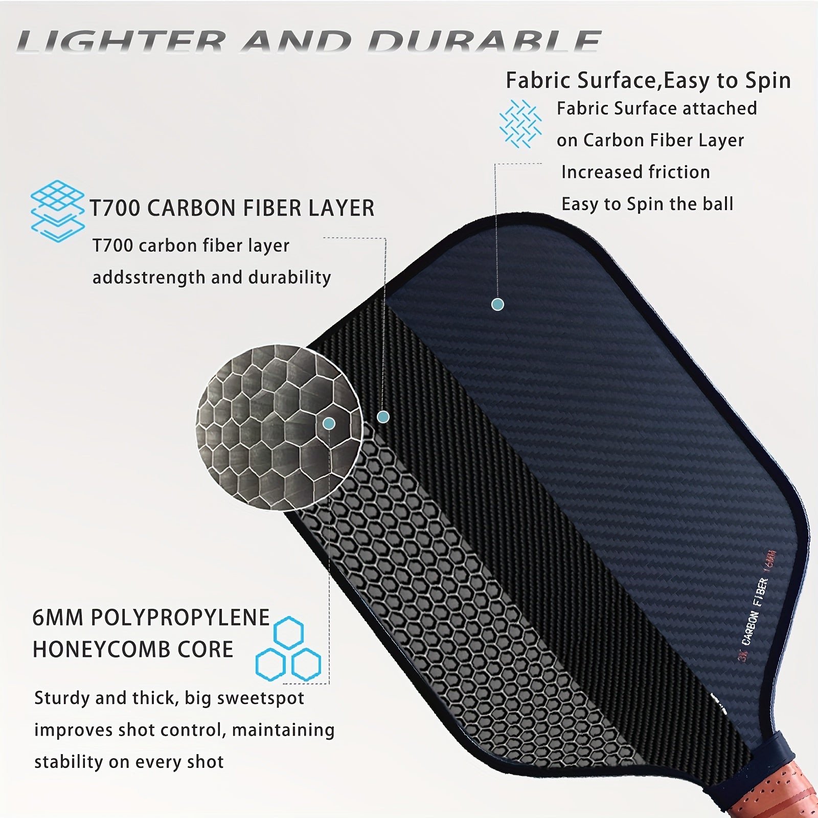 3K Carbon Fiber Pickleball Paddle – Professional Grit Surface