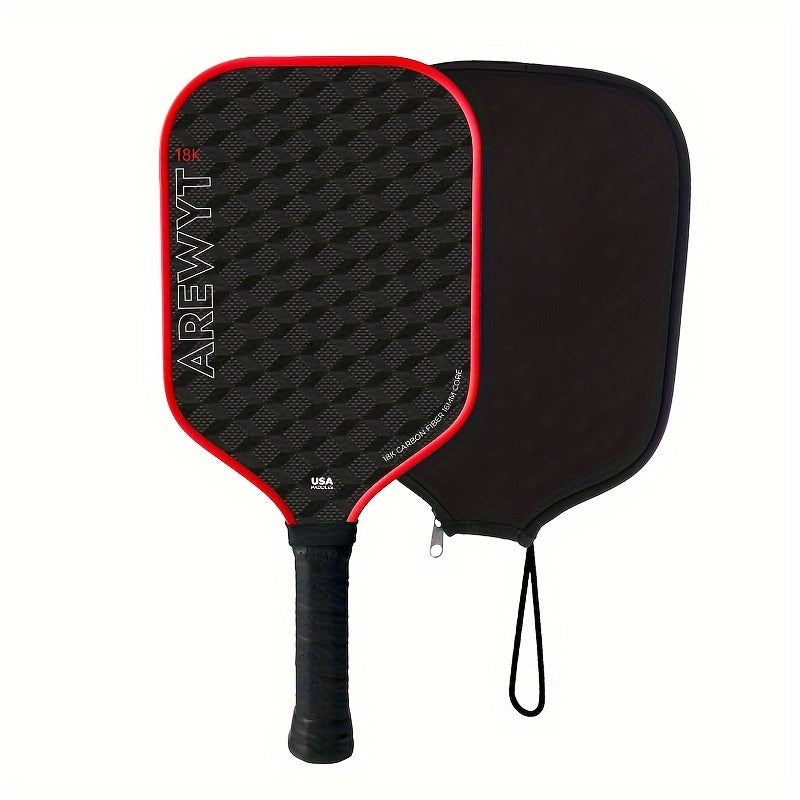 Carbon Fiber Pickleball Paddle – 18K 3D Texture CFS Surface, Paddle Cover Included