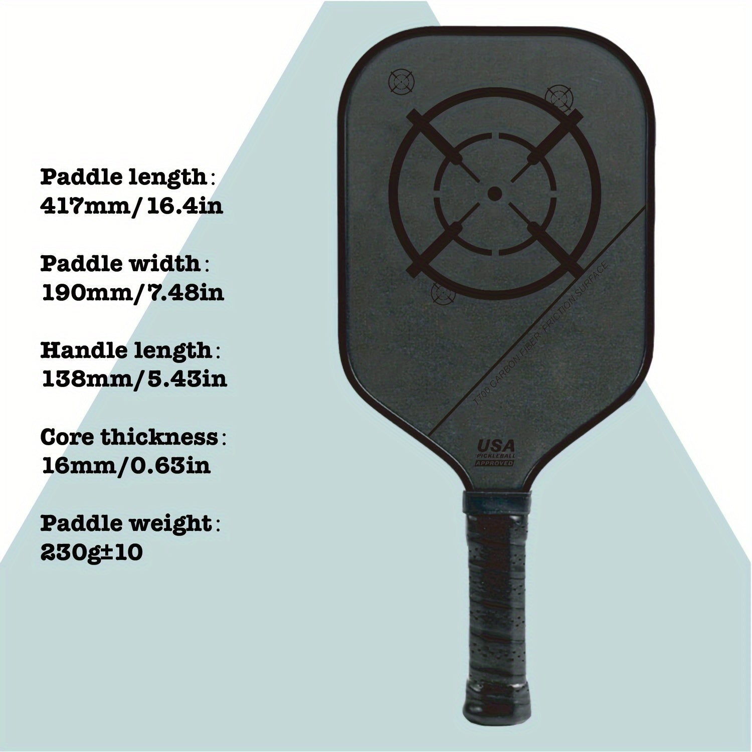 T700 Carbon Fiber Pickleball Paddle – Textured Surface & Easy Spin