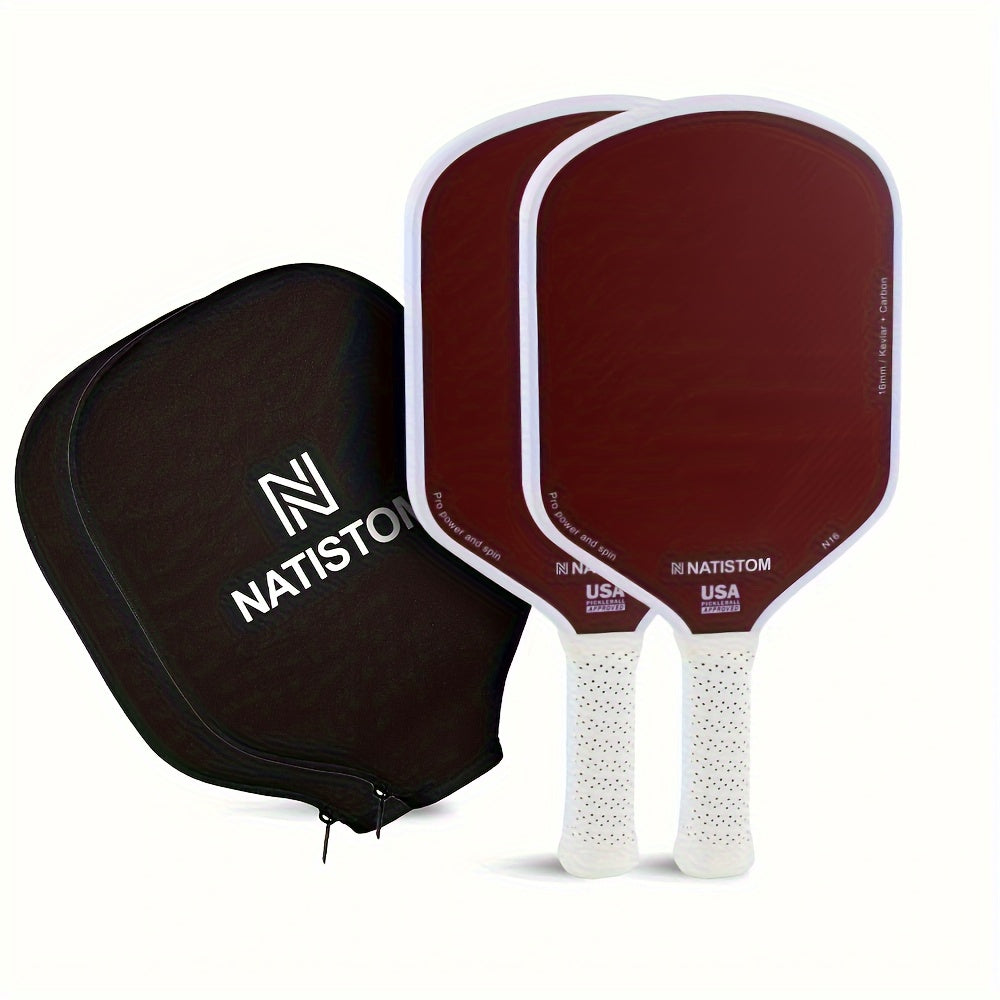 Kevlar Carbon Fiber Pickleball Paddle – Honeycomb Core, Red
