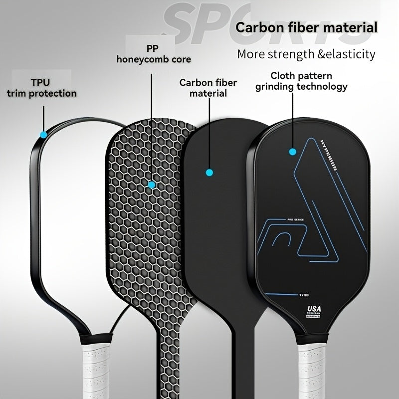 Lightweight T700 Carbon Fiber Pickleball Paddle – Matte Finish, Multiple Colours