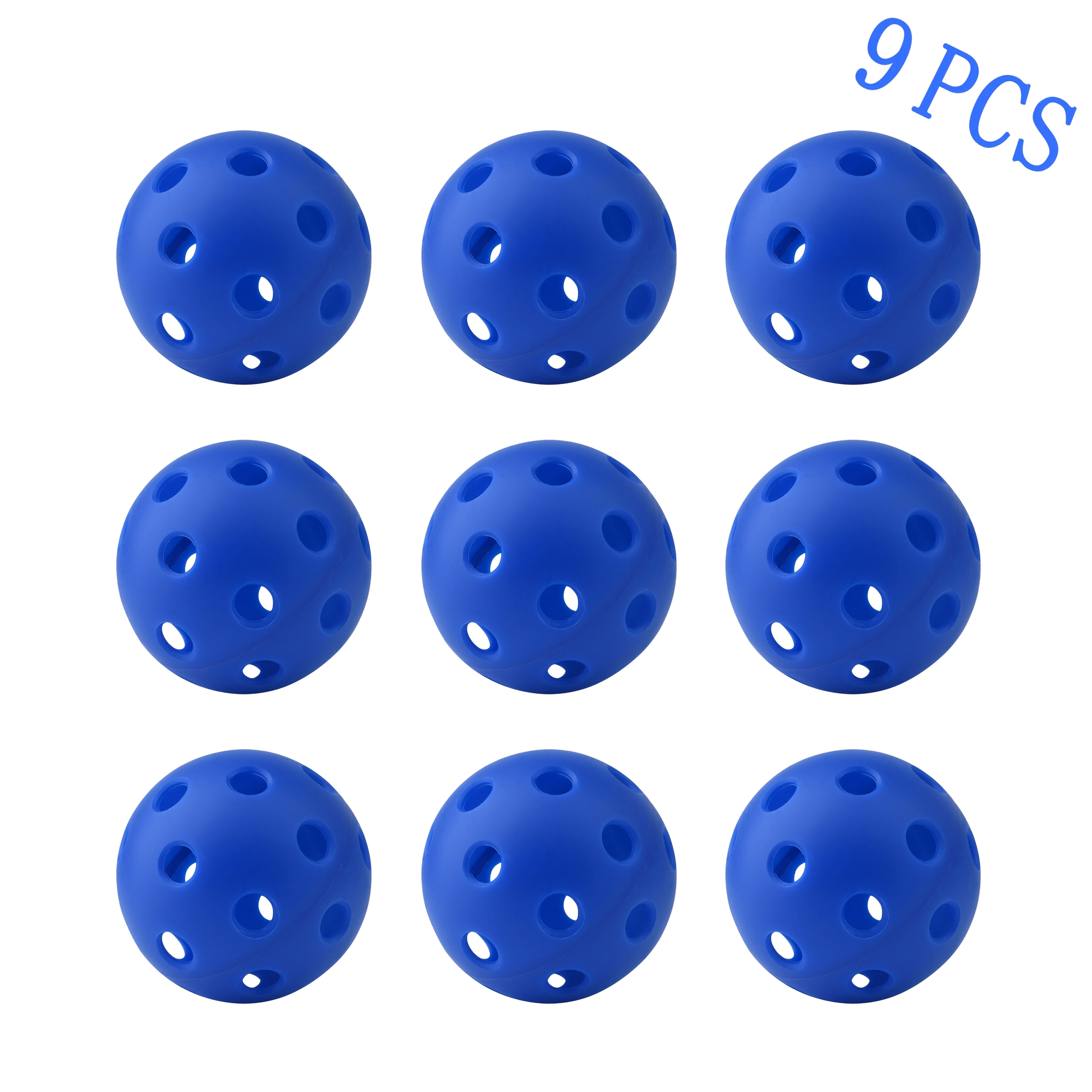 9-Pack Indoor Pickleball Balls – Multi-Colour, 26-Hole