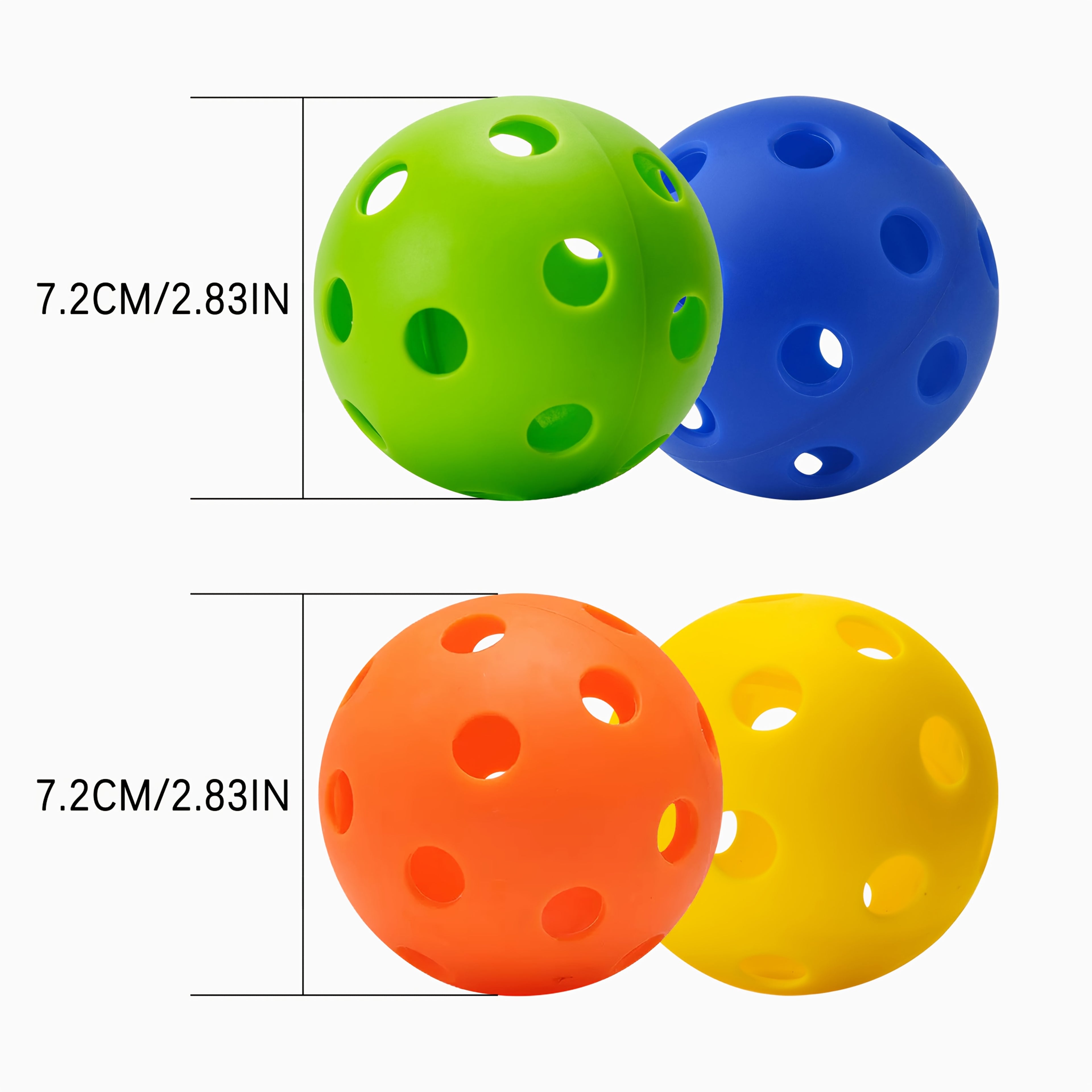 9-Pack Indoor Pickleball Balls – Multi-Colour, 26-Hole