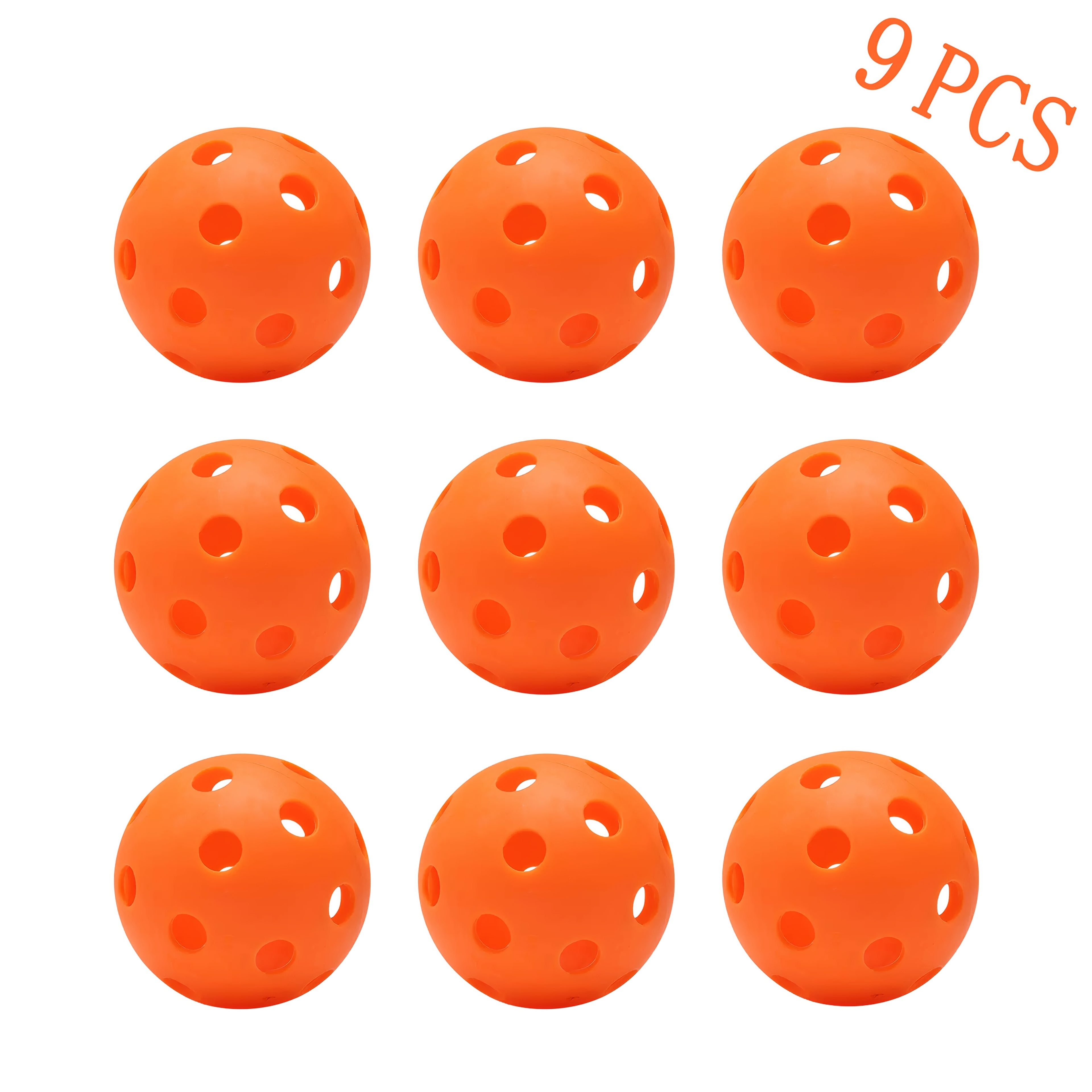 9-Pack Indoor Pickleball Balls – Multi-Colour, 26-Hole