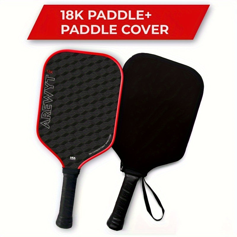 Carbon Fiber Pickleball Paddle – 18K 3D Texture CFS Surface, Paddle Cover Included