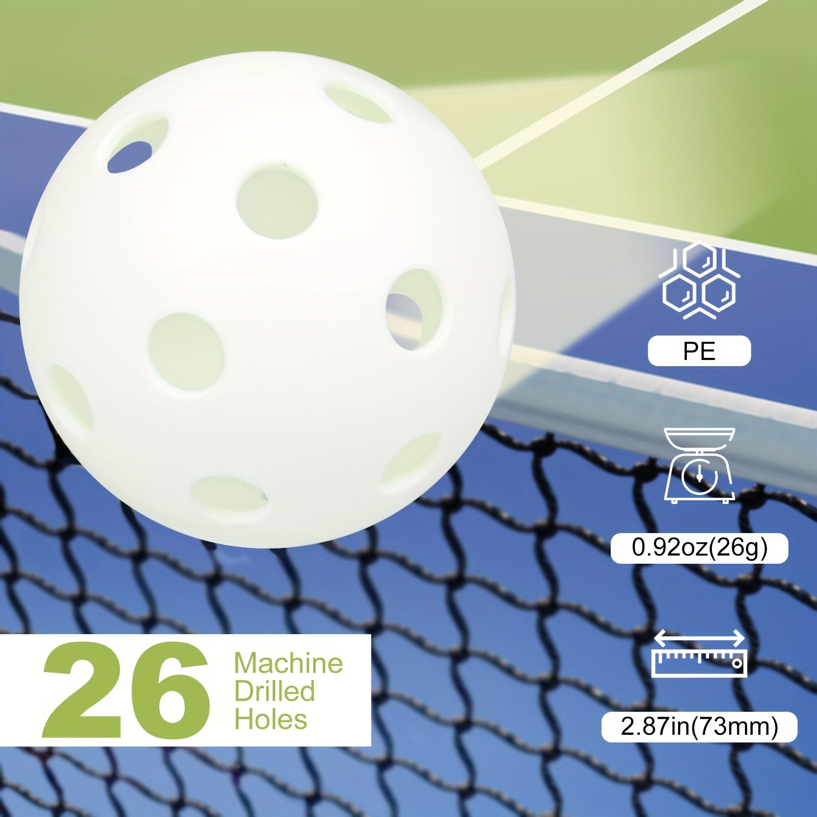 Amoswiz Indoor Pickleball Balls – 24 Pack, 6 Colours