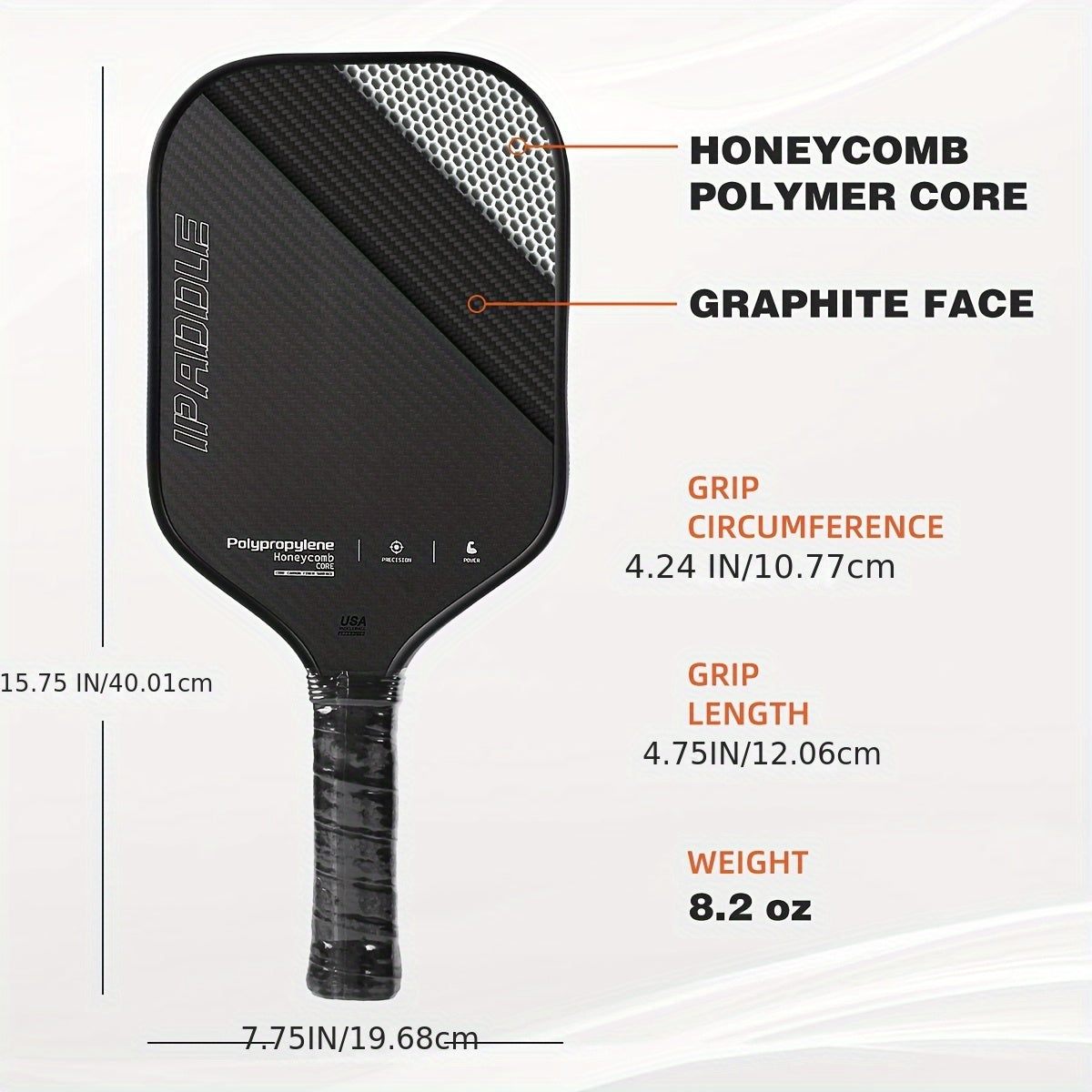 High-Performance Carbon Fiber Pickleball Paddle – Cold Pressed, Honeycomb Core