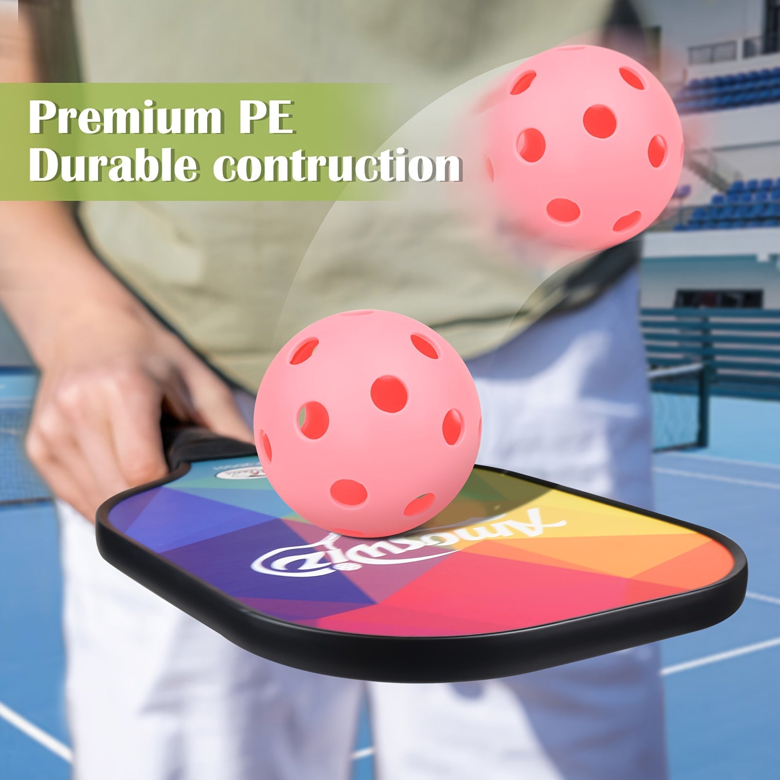 Amoswiz Indoor Pickleball Balls – 24 Pack, 6 Colours
