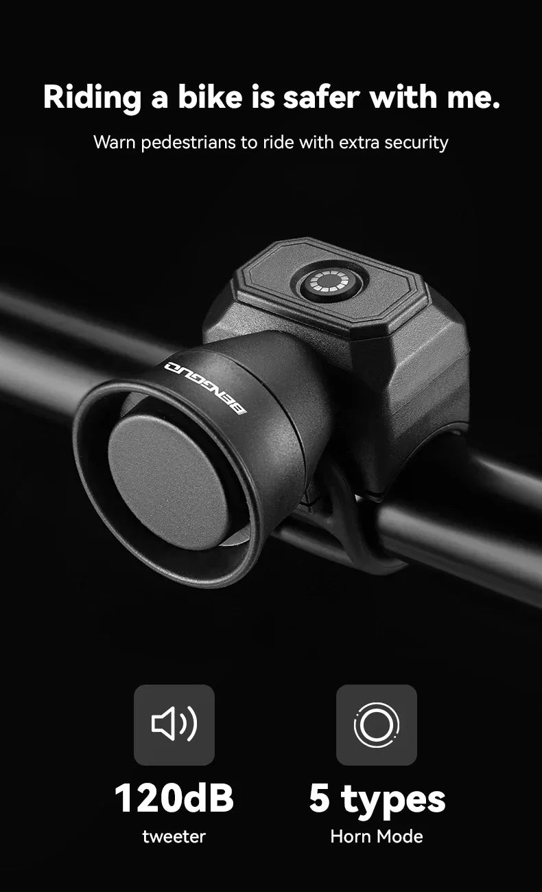 Bicycle Horn Mountain Bike Mini USB Charging Waterproof Electronic Bike Bell Riding Equipment Children's Scooter Accessories