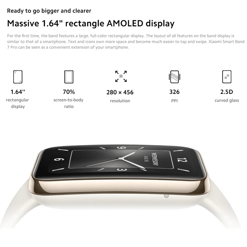 Xiaomi Smart Band 7 Pro 1.64'' AMOLED 2.5D Curved Display Built in GPS Blood Oxygen Smaer Watch Always On Watch Face Smart Band