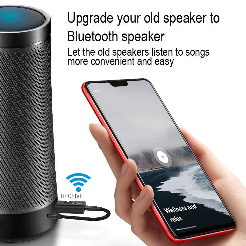 Bluetooth 5.0 Audio Transmitter Receiver 3.5mm AUX Jack RCA USB Dongle Stereo Wireless Adapter for TV Car Kit Speaker Headphone