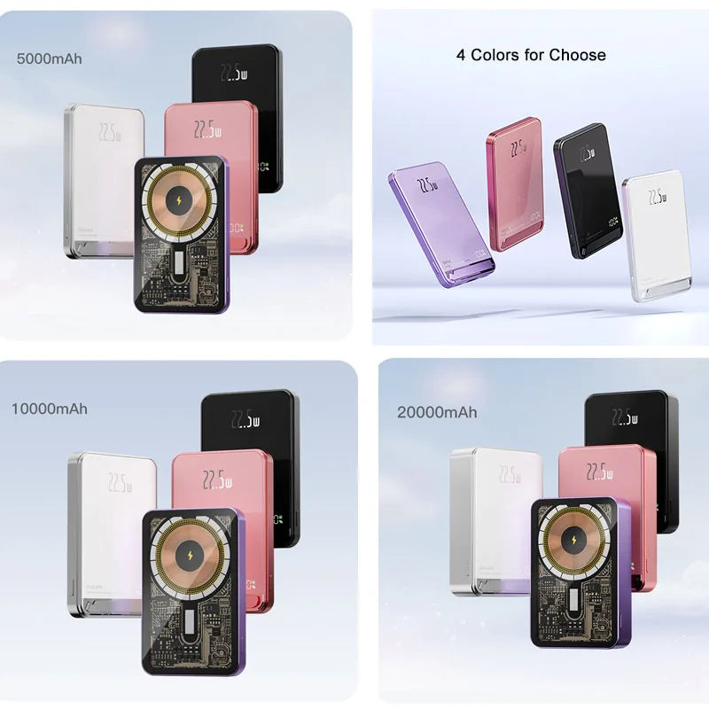 Wireless Power Bank Magnetic 22.5W 20000mAh Portable Fast Charging External Battery for Magsafe For iPhone 16 15 14 13 Powerbank
