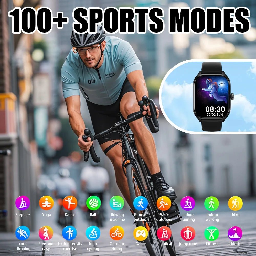 LAXASFIT New Smart Watch Bluetooth Talk Tracking Heart Rate Sleep Monitor Bluetooth Smart Watch Gifts for Men and Women