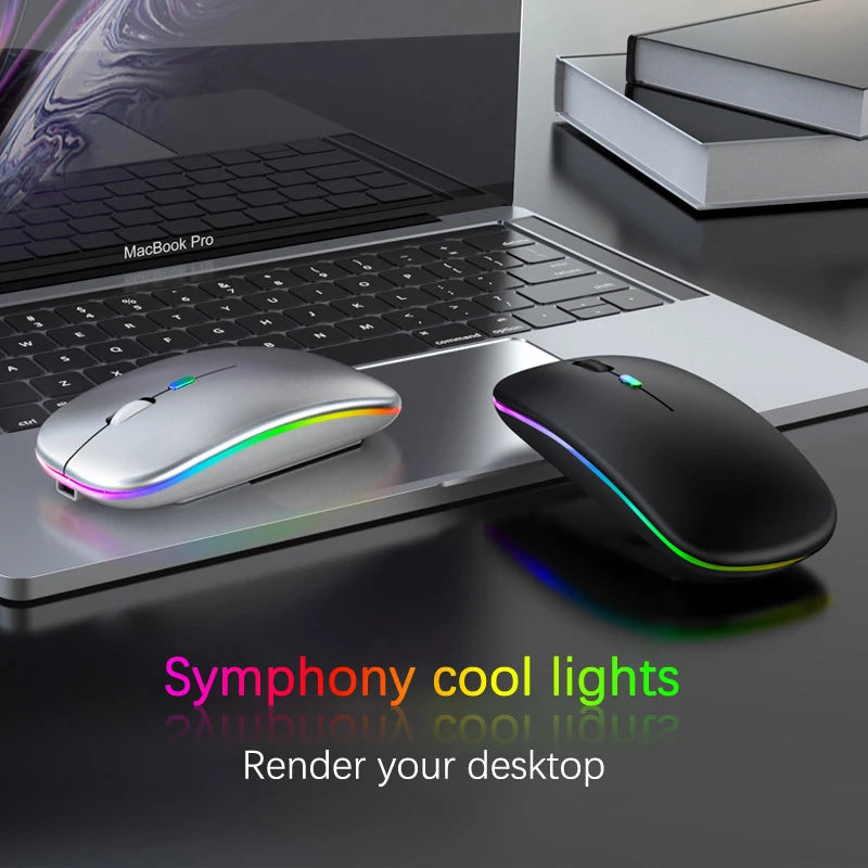 2025New Wireless Mouse Gaming Mouse Backlight USB Compatible RGB Rechargeable Mice Silent Backlit Ergonomic  Mouse for Laptop PC