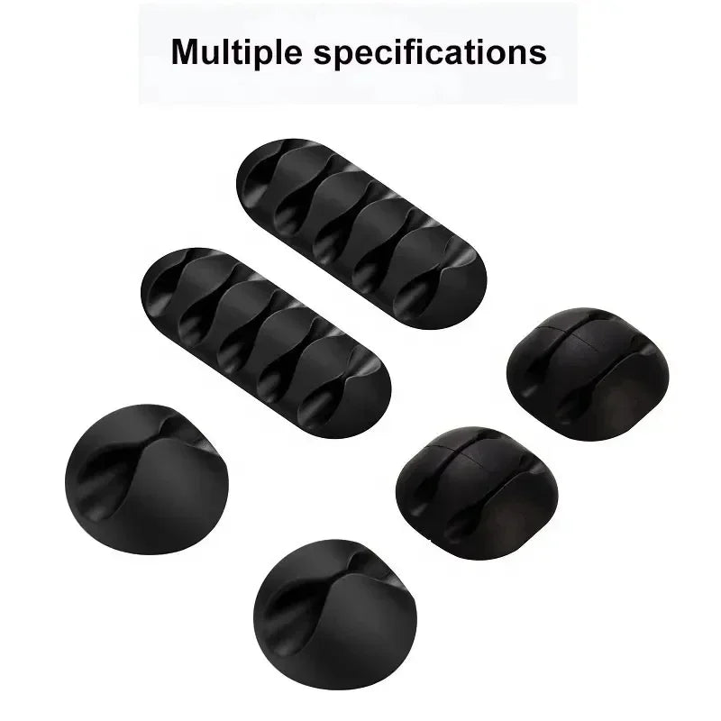 Silicone Cable Organizer Clips - Self-Adhesive Cord Management