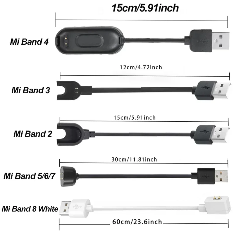 Charging Cable For Xiaomi Smart Band 9 8Pro 8 Active 7 Pro 6 NFC 5 Mi Smart Band 4 3 2 Bracelet USB Magnetic Charger