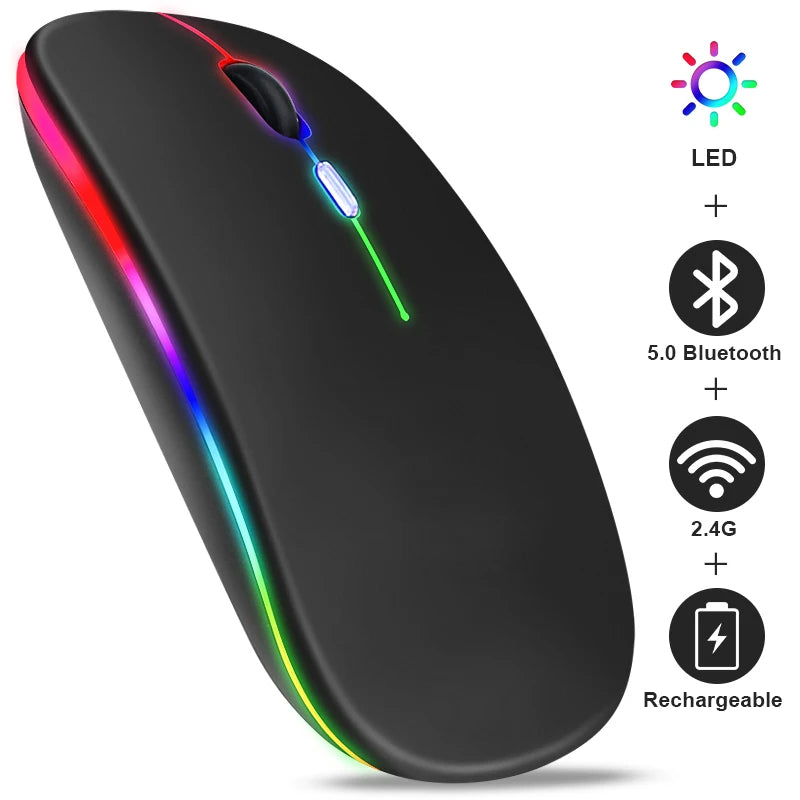 2025New Wireless Mouse Gaming Mouse Backlight USB Compatible RGB Rechargeable Mice Silent Backlit Ergonomic  Mouse for Laptop PC