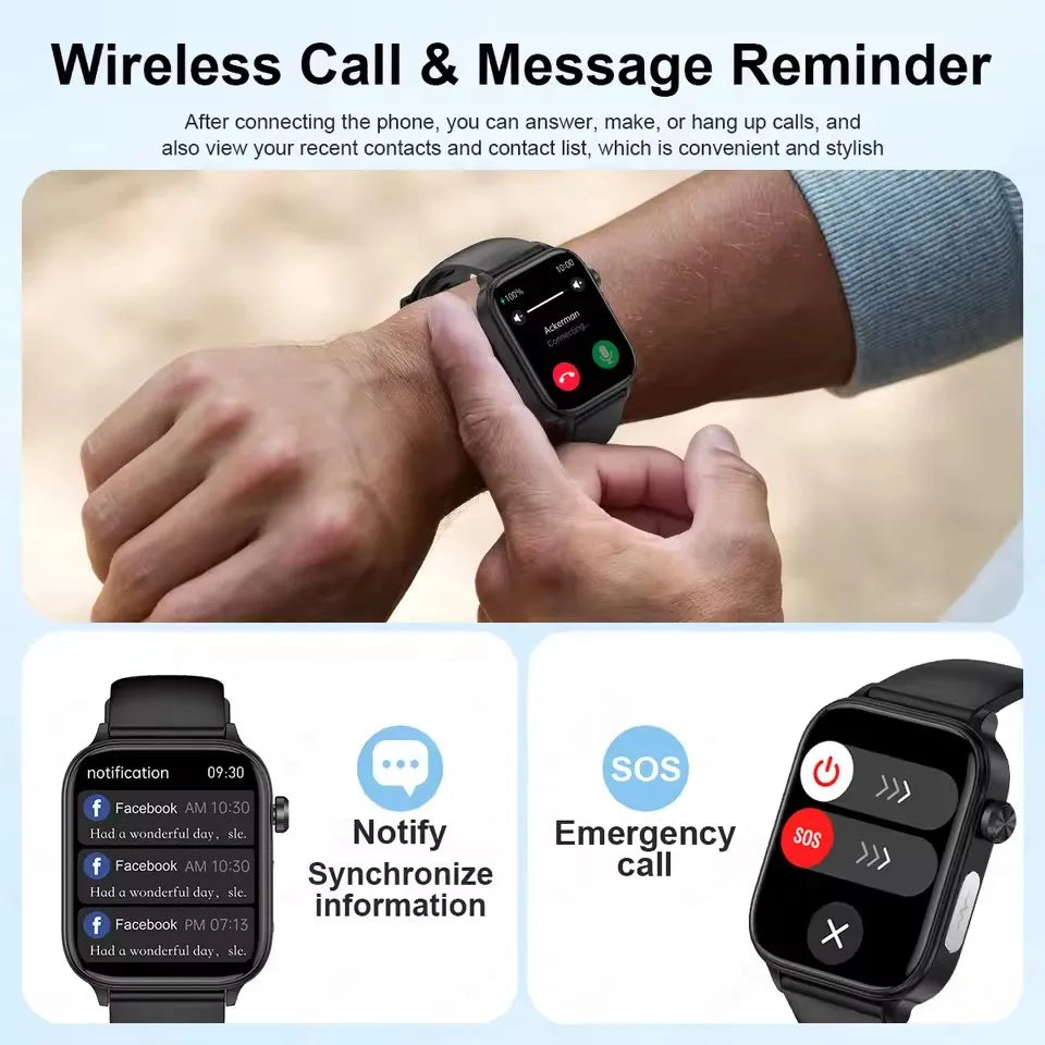 2025 New ECG+PPG+HRV Smart Watch Men Blood Lipid Uric Acid Health Monitor Bluetooth Call Sleep Physical Health Smartwatch Women