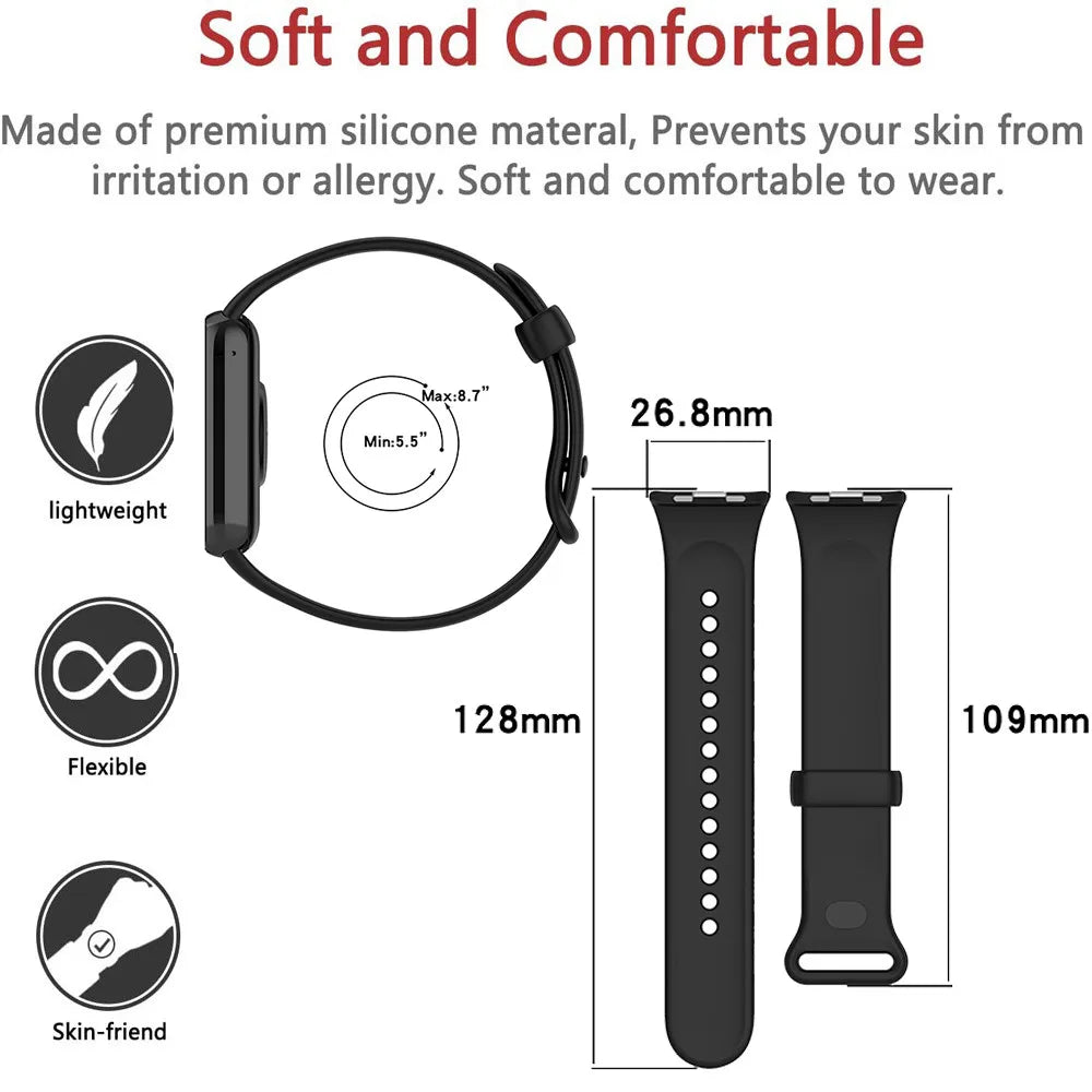 Strap+case for Xiaomi Mi Band 9 Pro Strap Smart Band Protective Case Silicone Wristband Bracelet for Mi band 9Pro