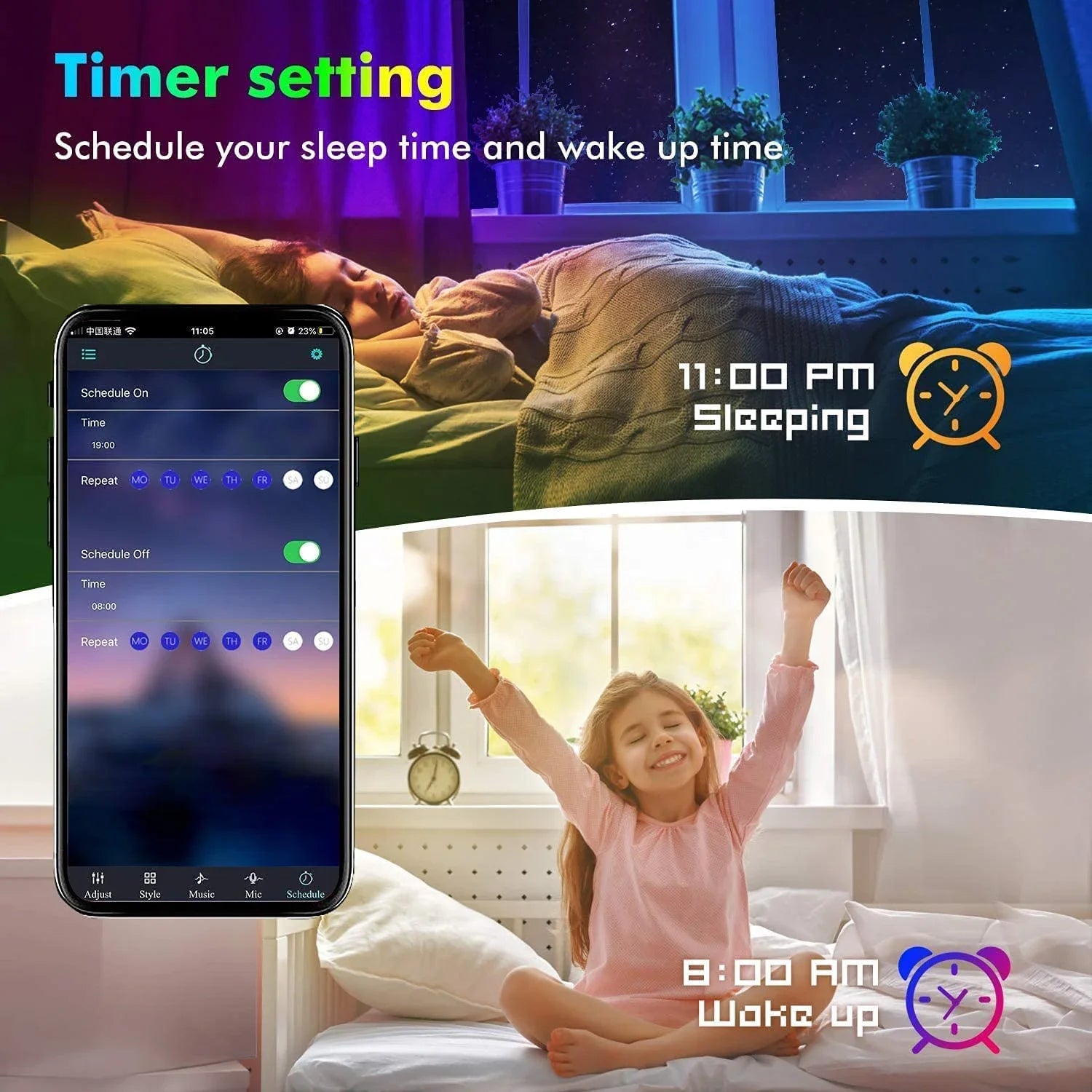 10m 20m 30m 40m Smart RGB LED Strip Lights Bluetooth App Control Music Sync DC24V LED RGB Tape Backing for Bedroom Home Decor