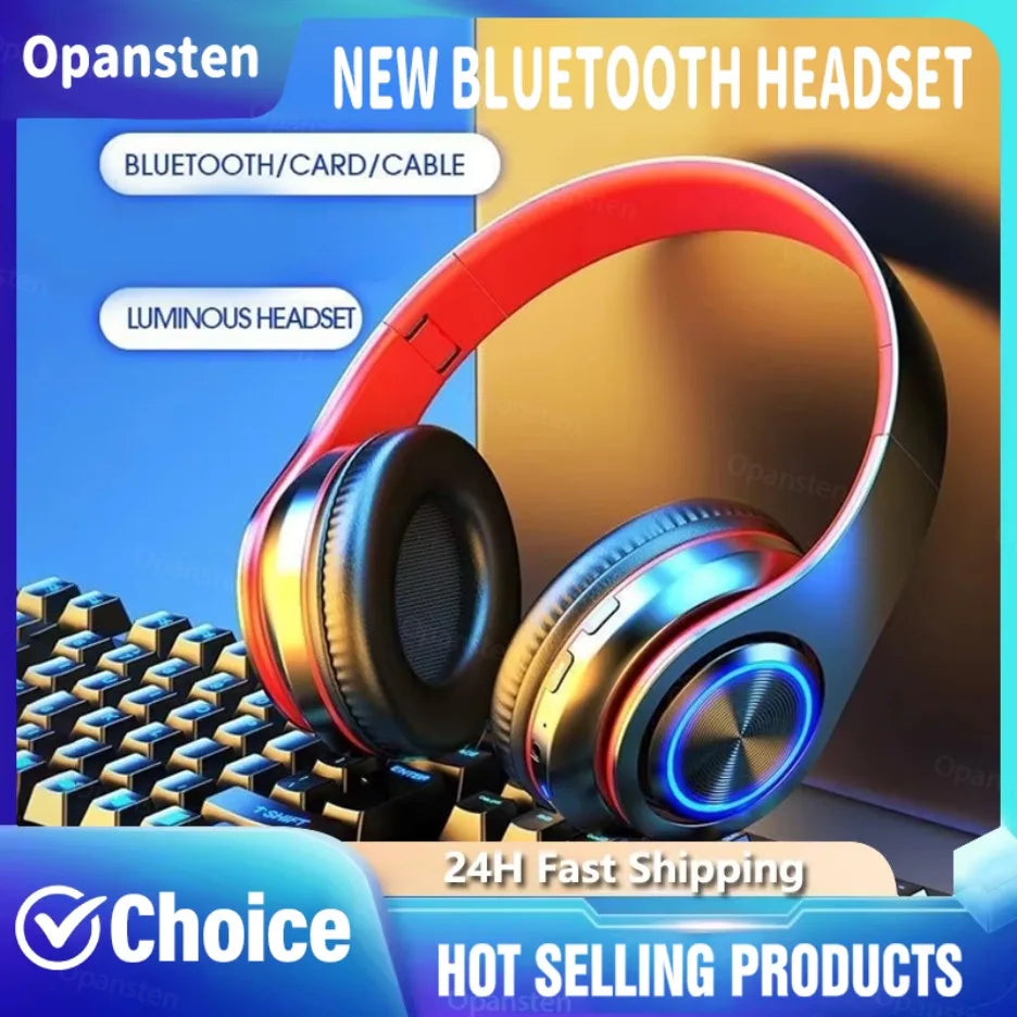 Wireless RGB Over-Ear Headphones with Microphone