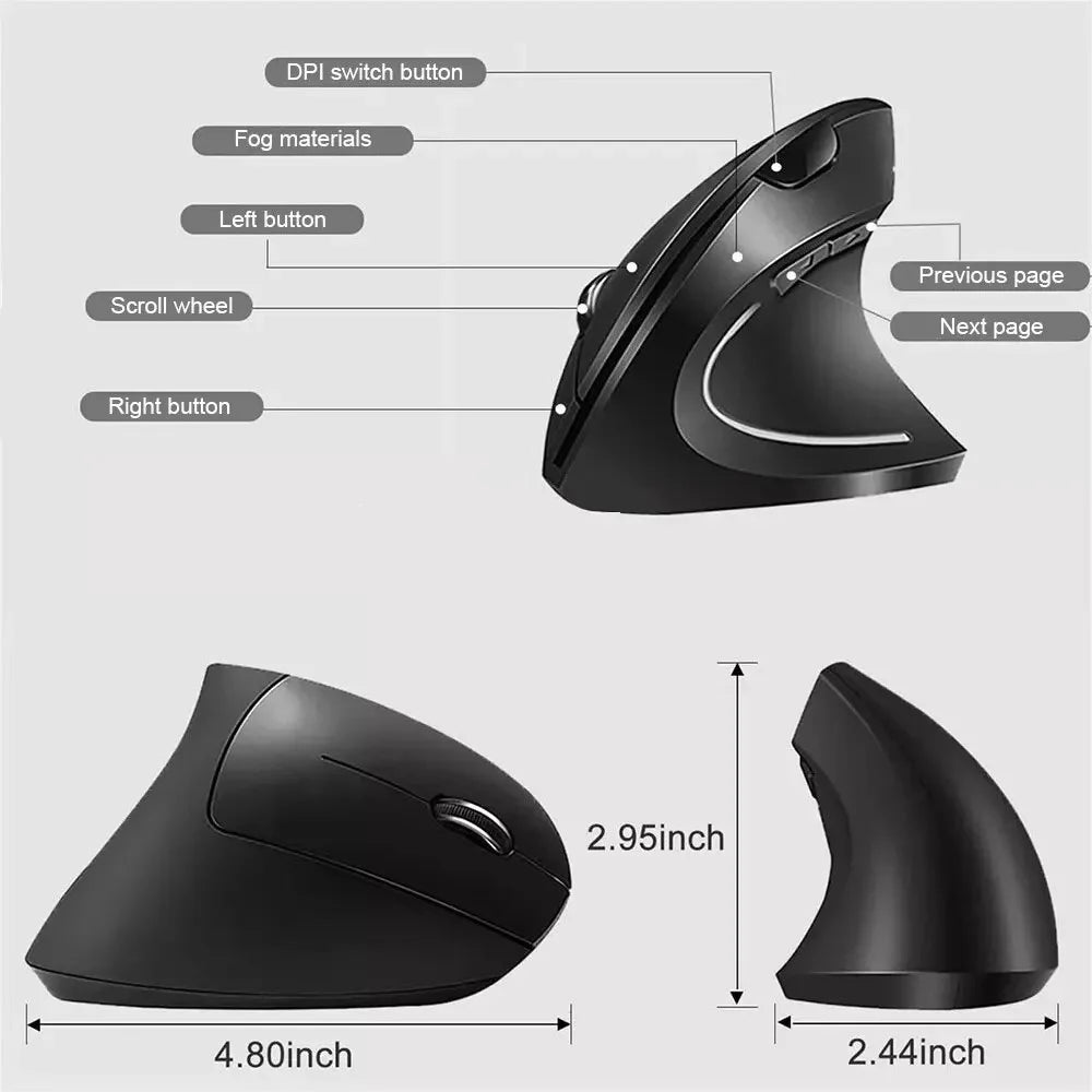 New Upgrade Ergonomic mouse 2.4G Right Hand Wireless Mouse For Laptop Tablet Universal Device Distance Transmission Gaming Mouse