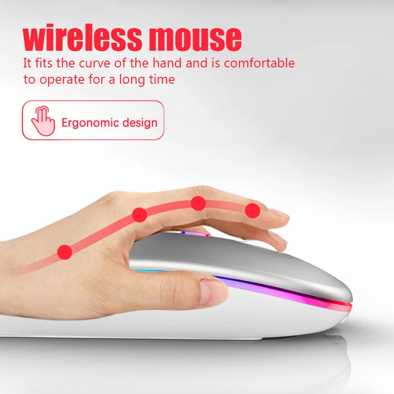 2025New Wireless Mouse Gaming Mouse Backlight USB Compatible RGB Rechargeable Mice Silent Backlit Ergonomic  Mouse for Laptop PC
