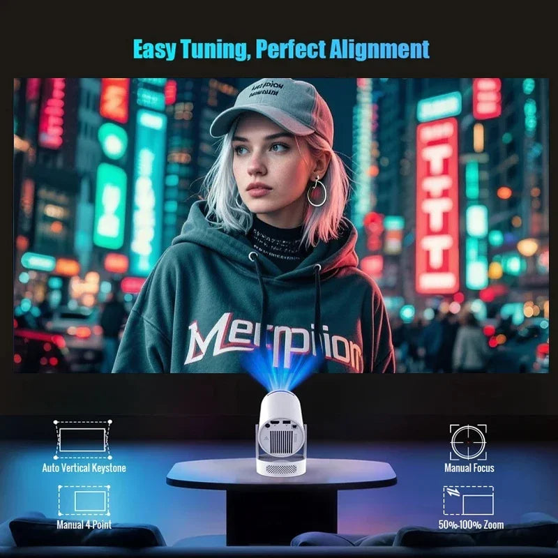 Mini Portable Projector HY300 Ultra HD 4K 720P Android 11  with  LED Video with 5W Speaker Home Theater Outdoor Projector