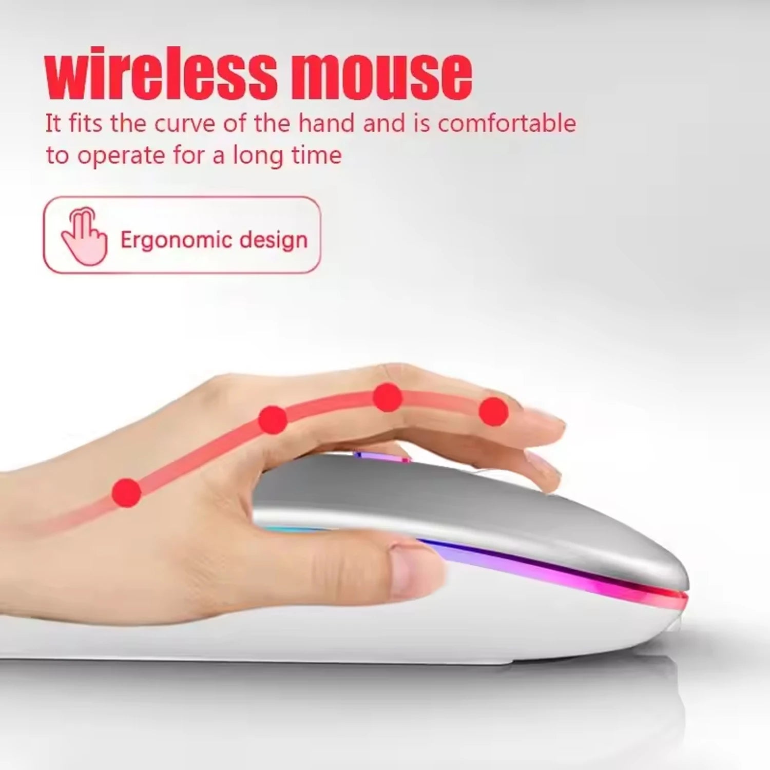 2025New Wireless Mouse Gaming Mouse Backlight USB Compatible RGB Rechargeable Mice Silent Backlit Ergonomic  Mouse for Laptop PC