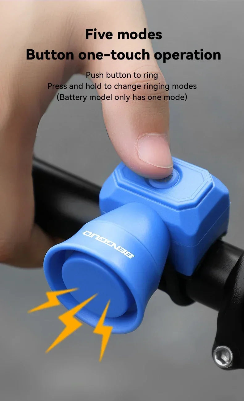 Bicycle Horn Mountain Bike Mini USB Charging Waterproof Electronic Bike Bell Riding Equipment Children's Scooter Accessories