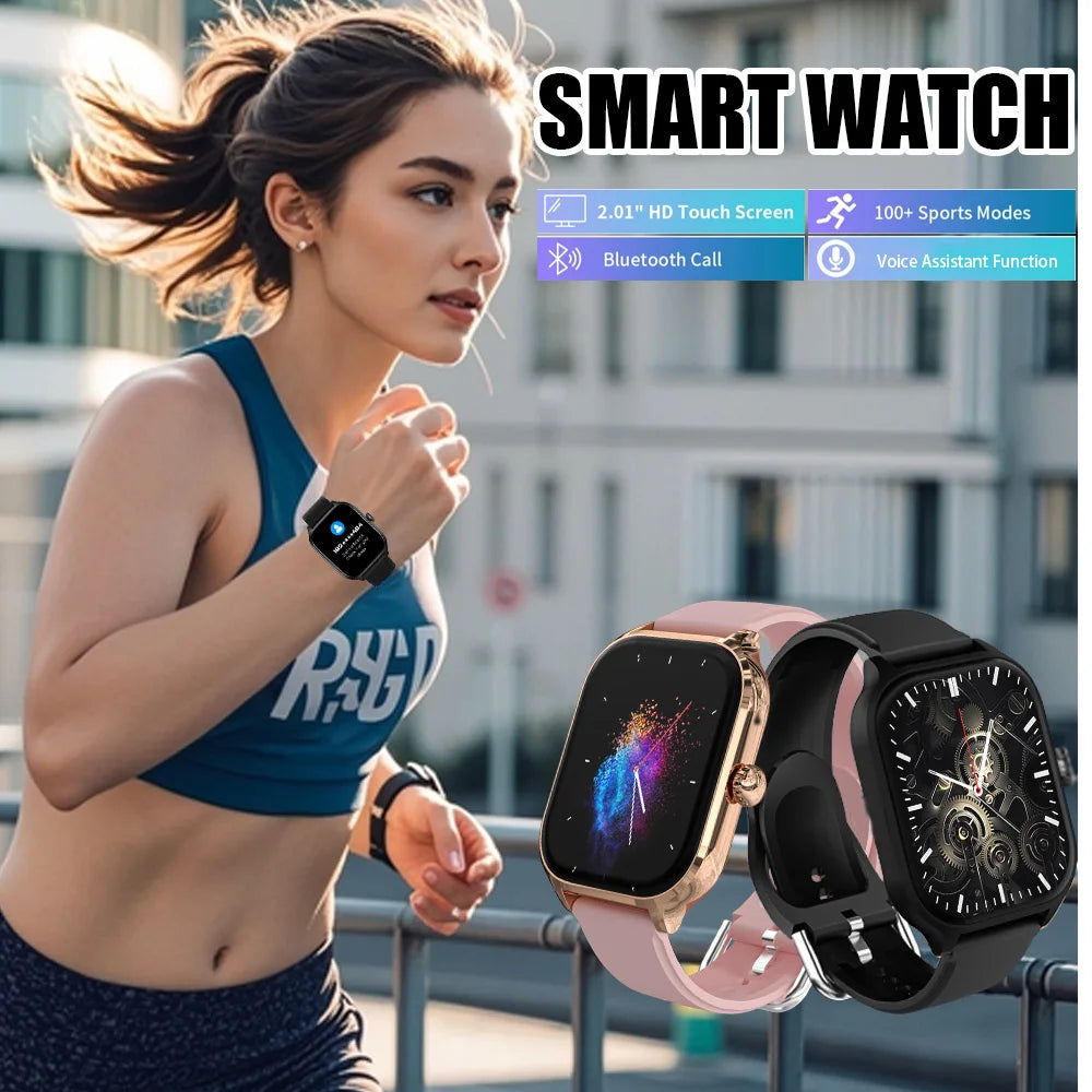 LAXASFIT New Smart Watch Bluetooth Talk Tracking Heart Rate Sleep Monitor Bluetooth Smart Watch Gifts for Men and Women