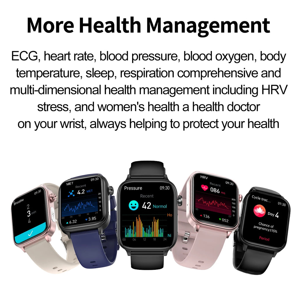 2025 New ECG+PPG+HRV Smart Watch Men Blood Lipid Uric Acid Health Monitor Bluetooth Call Sleep Physical Health Smartwatch Women