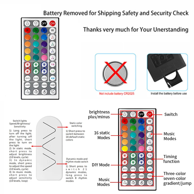 RGB Led Strip Light 12V SMD5050 5M 10M 15M 20M Smart Bluetooth Flexible Tape Lamp Remote Control Christmas Holiday Decoration