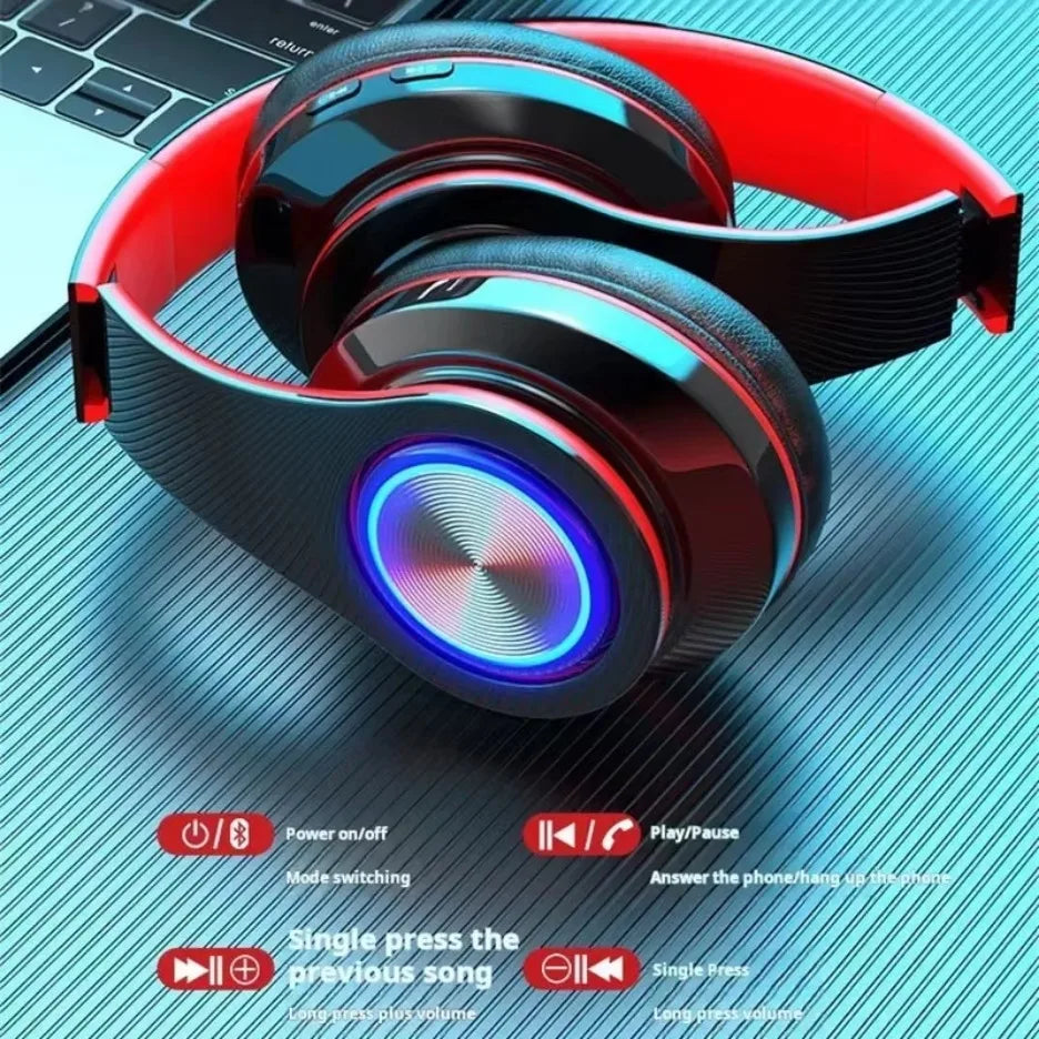 Wireless RGB Over-Ear Headphones with Microphone