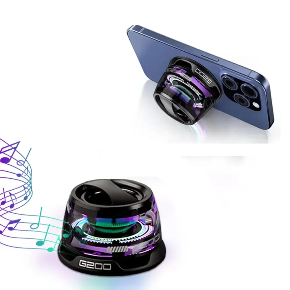 G200 Portable Bluetooth Speaker: Bluetooth 5.3 + RGB Ambient Light, long battery life and Magnetic Phone Stand Function