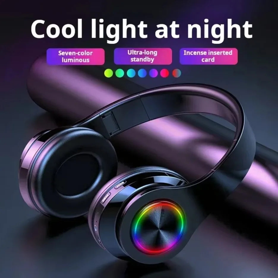 Wireless RGB Over-Ear Headphones with Microphone