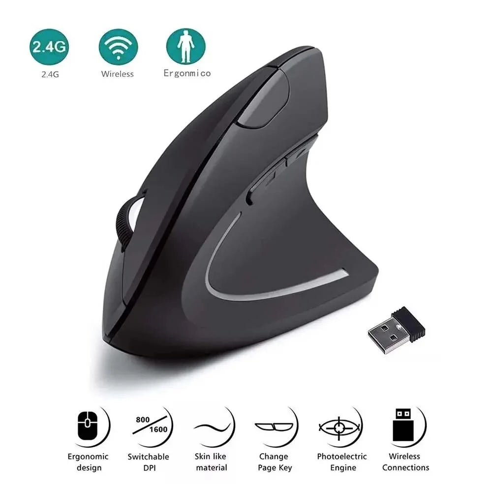 New Upgrade Ergonomic mouse 2.4G Right Hand Wireless Mouse For Laptop Tablet Universal Device Distance Transmission Gaming Mouse