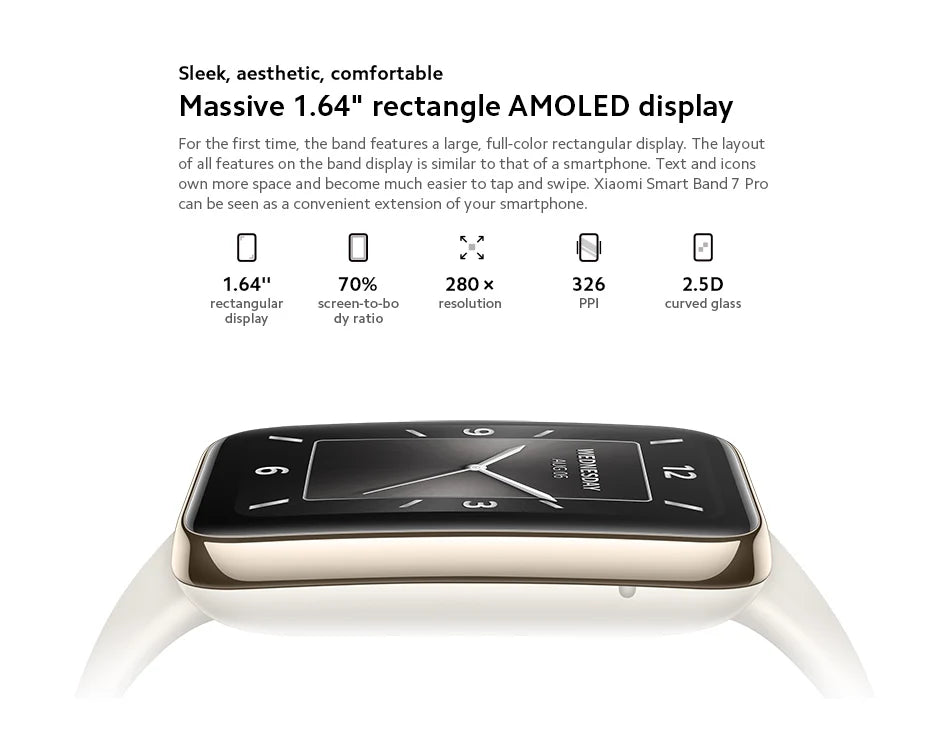 Xiaomi Smart Band 7 Pro 1.64'' AMOLED 2.5D Curved Display Built in GPS Blood Oxygen Smaer Watch Always On Watch Face Smart Band