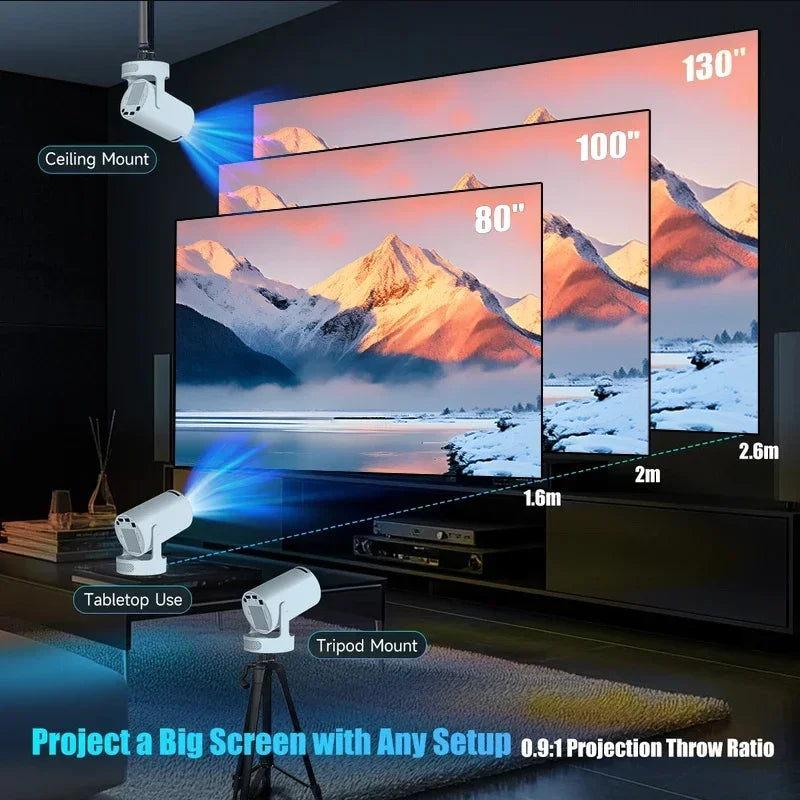 Mini Portable Projector HY300 Ultra HD 4K 720P Android 11  with  LED Video with 5W Speaker Home Theater Outdoor Projector