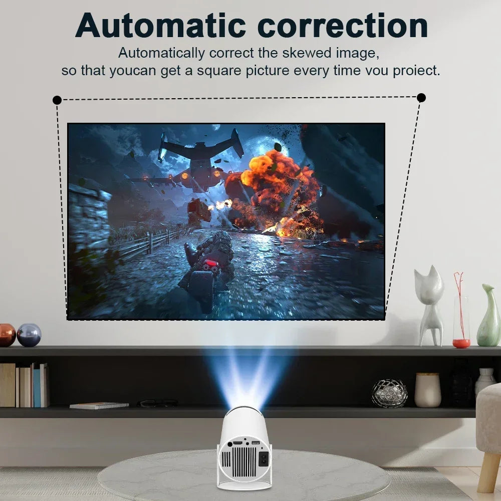 2025 Upgraded HY300PRO Mini Projector with WiFi& BT, Portable Projector 1080P/4K Support, Auto Keystone, Smart Android Proyector