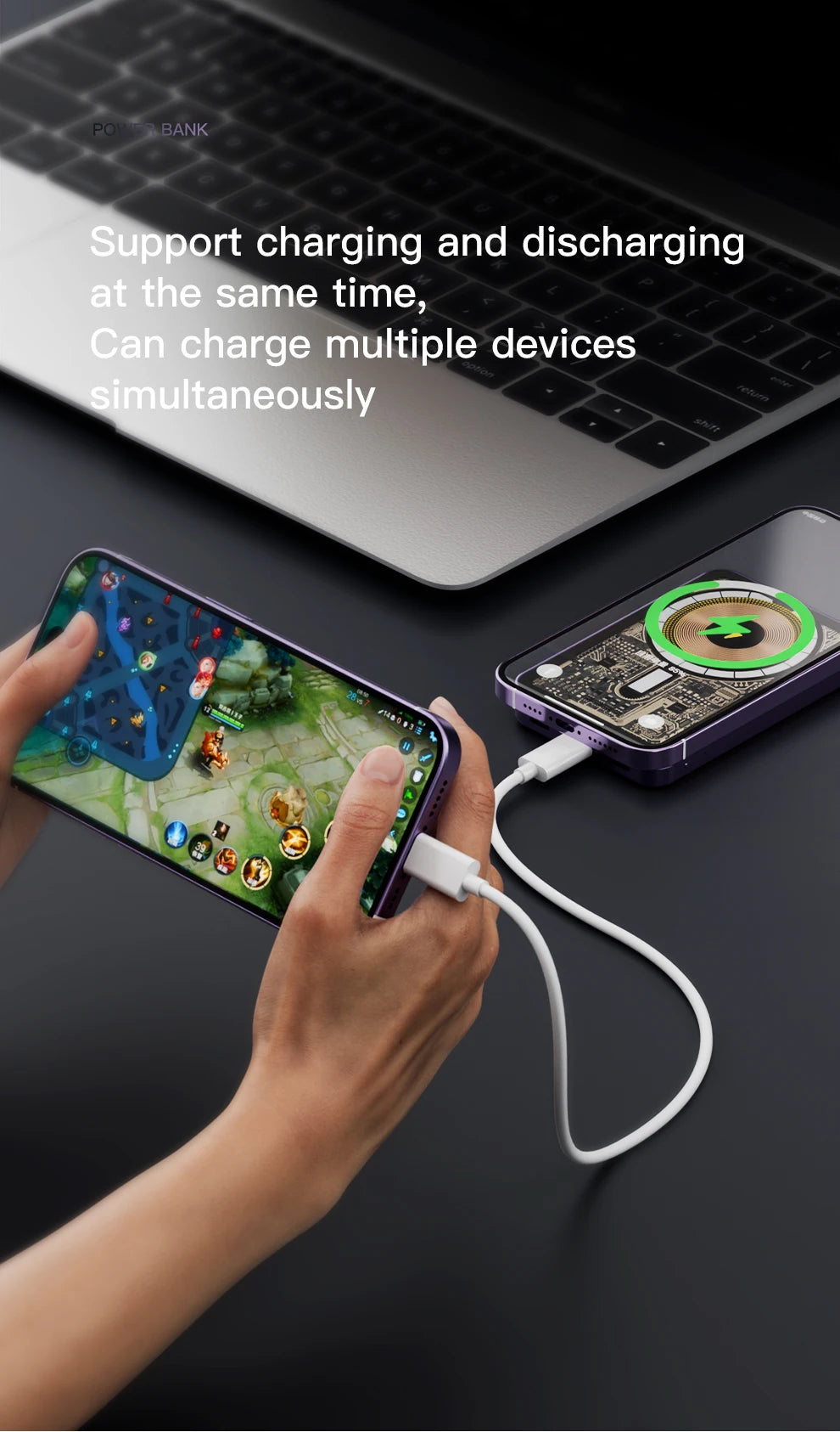 Wireless Power Bank Magnetic 22.5W 20000mAh Portable Fast Charging External Battery for Magsafe For iPhone 16 15 14 13 Powerbank