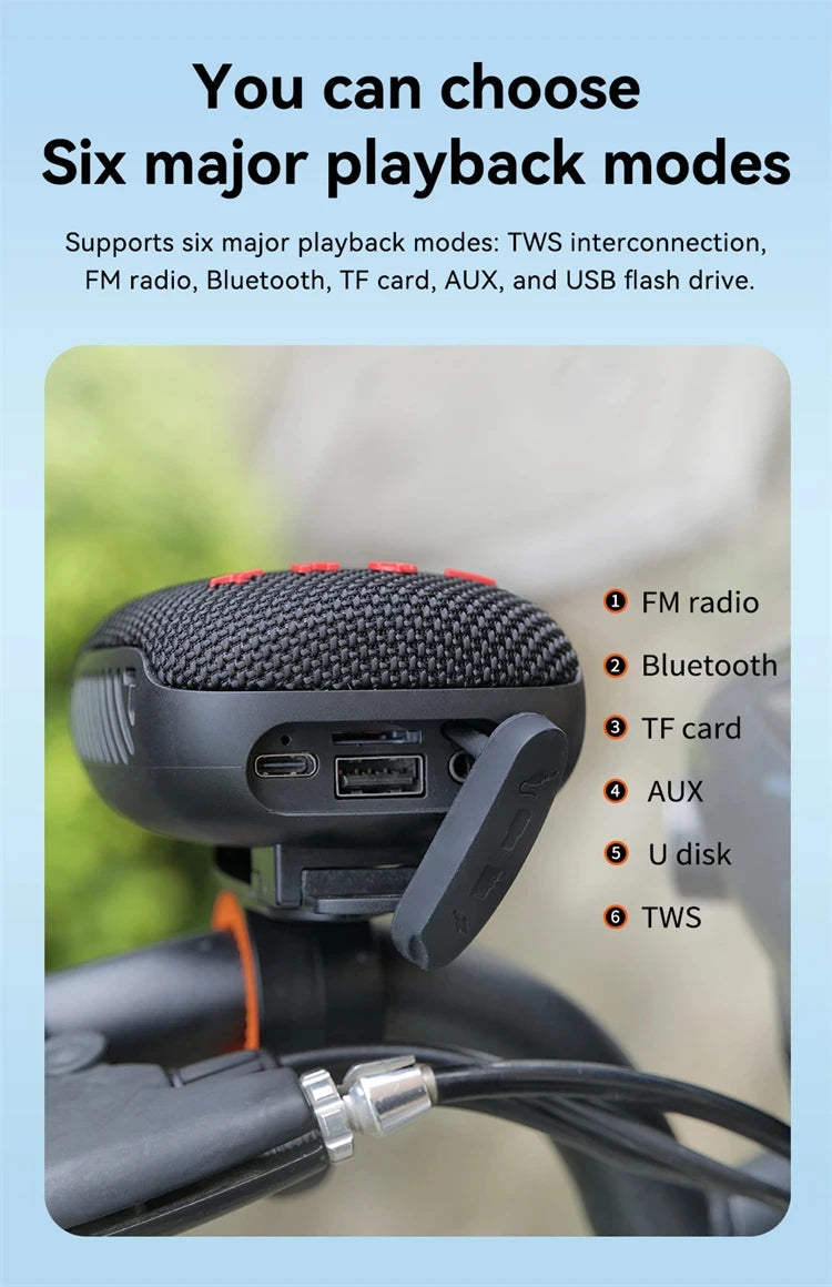TG392 Outdoor Bicycle Bluetooth Speaker Portable Wireless Sound Box Rechargeable Handlebar Speaker Waterproof Bluetooth Speaker