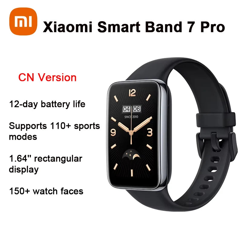 Xiaomi Smart Band 7 Pro 1.64'' AMOLED 2.5D Curved Display Built in GPS Blood Oxygen Smaer Watch Always On Watch Face Smart Band