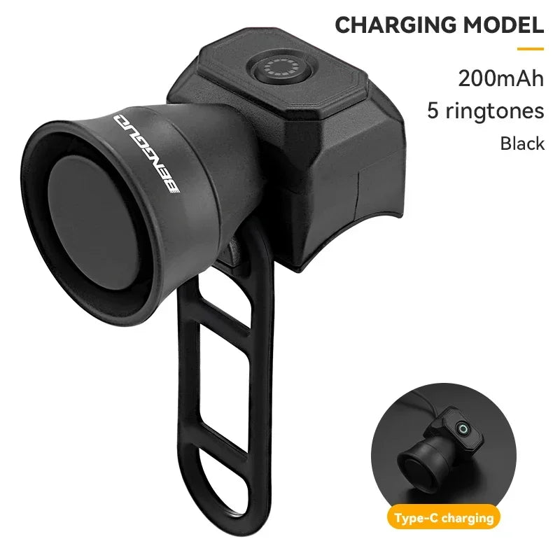 Bicycle Horn Mountain Bike Mini USB Charging Waterproof Electronic Bike Bell Riding Equipment Children's Scooter Accessories