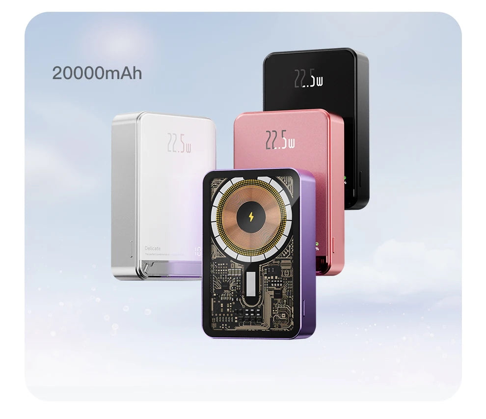 Wireless Power Bank Magnetic 22.5W 20000mAh Portable Fast Charging External Battery for Magsafe For iPhone 16 15 14 13 Powerbank