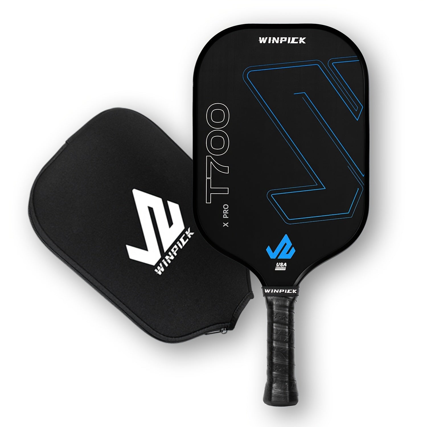 WINPICK Raw T700 Carbon Fiber Pickleball Paddle – 16mm Core