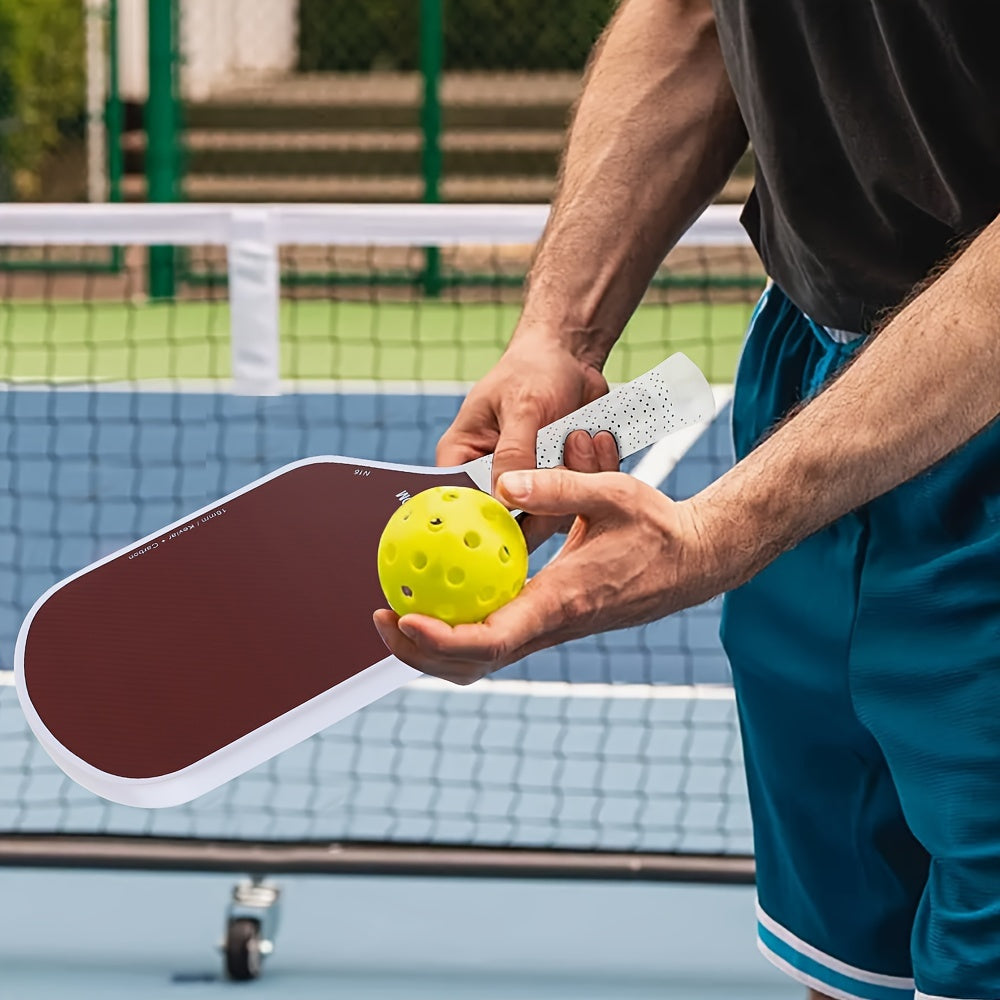 Kevlar Carbon Fiber Pickleball Paddle – Honeycomb Core, Red
