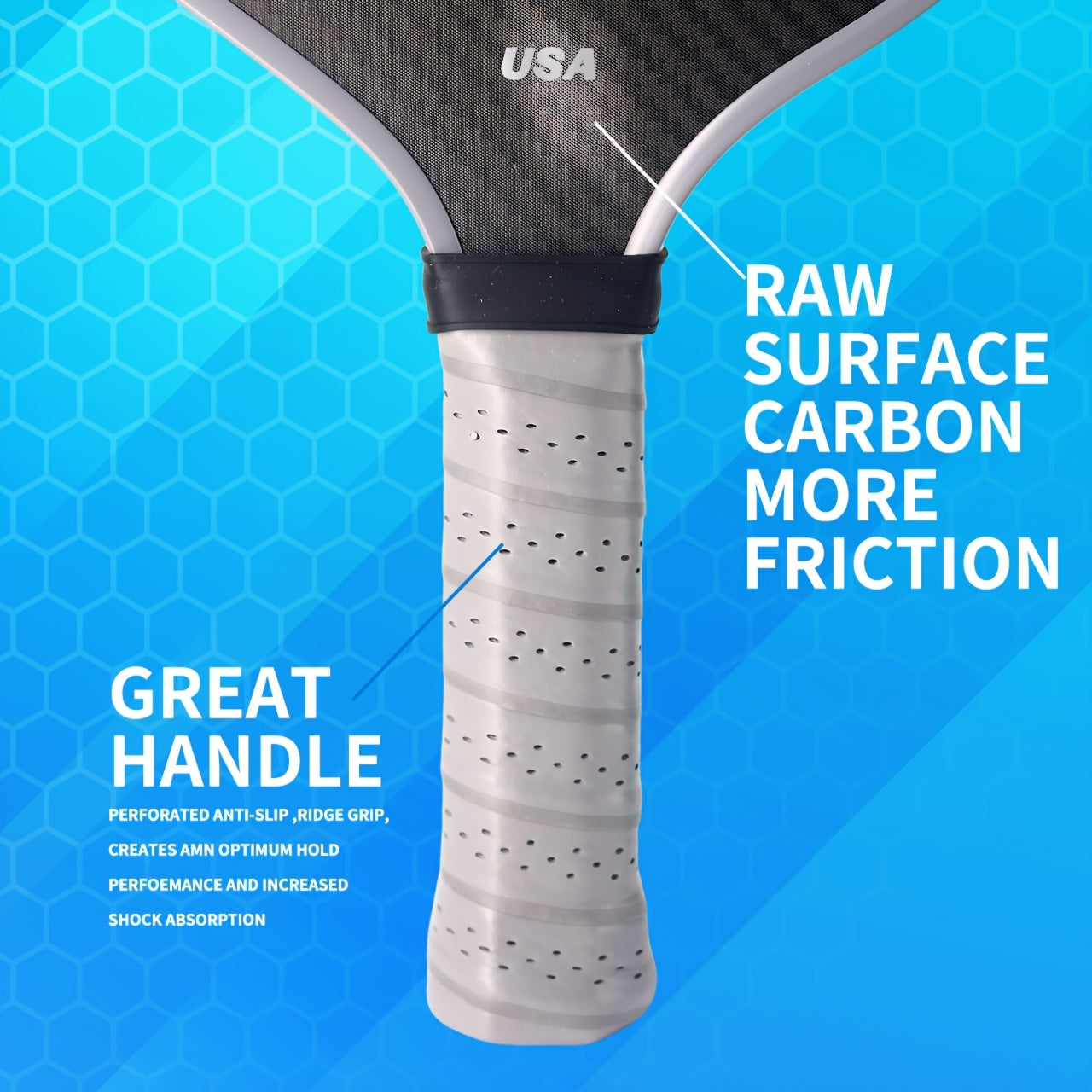 3K T700 Carbon Fiber Pickleball Paddle – High Friction, USA Designed