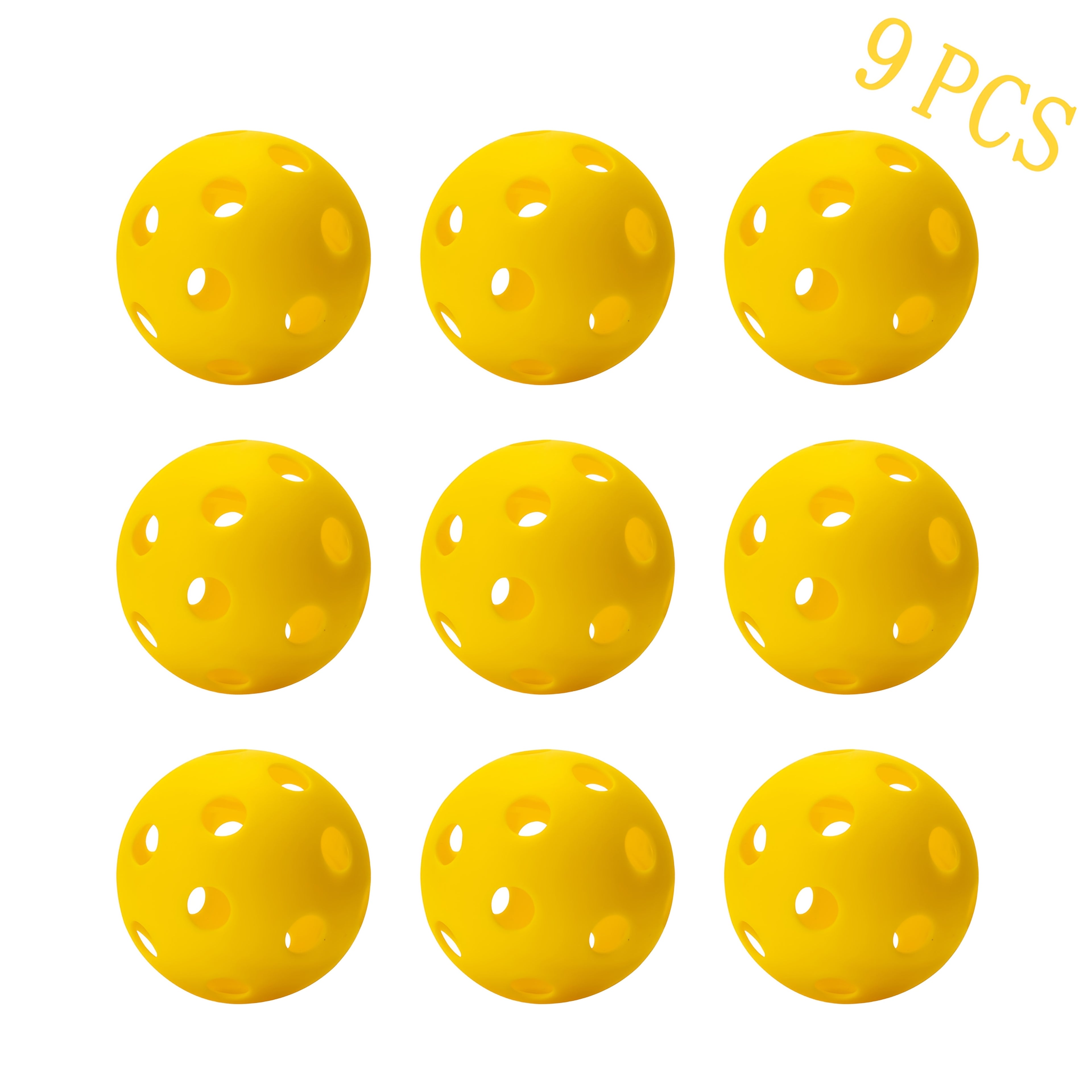 9-Pack Indoor Pickleball Balls – Multi-Colour, 26-Hole