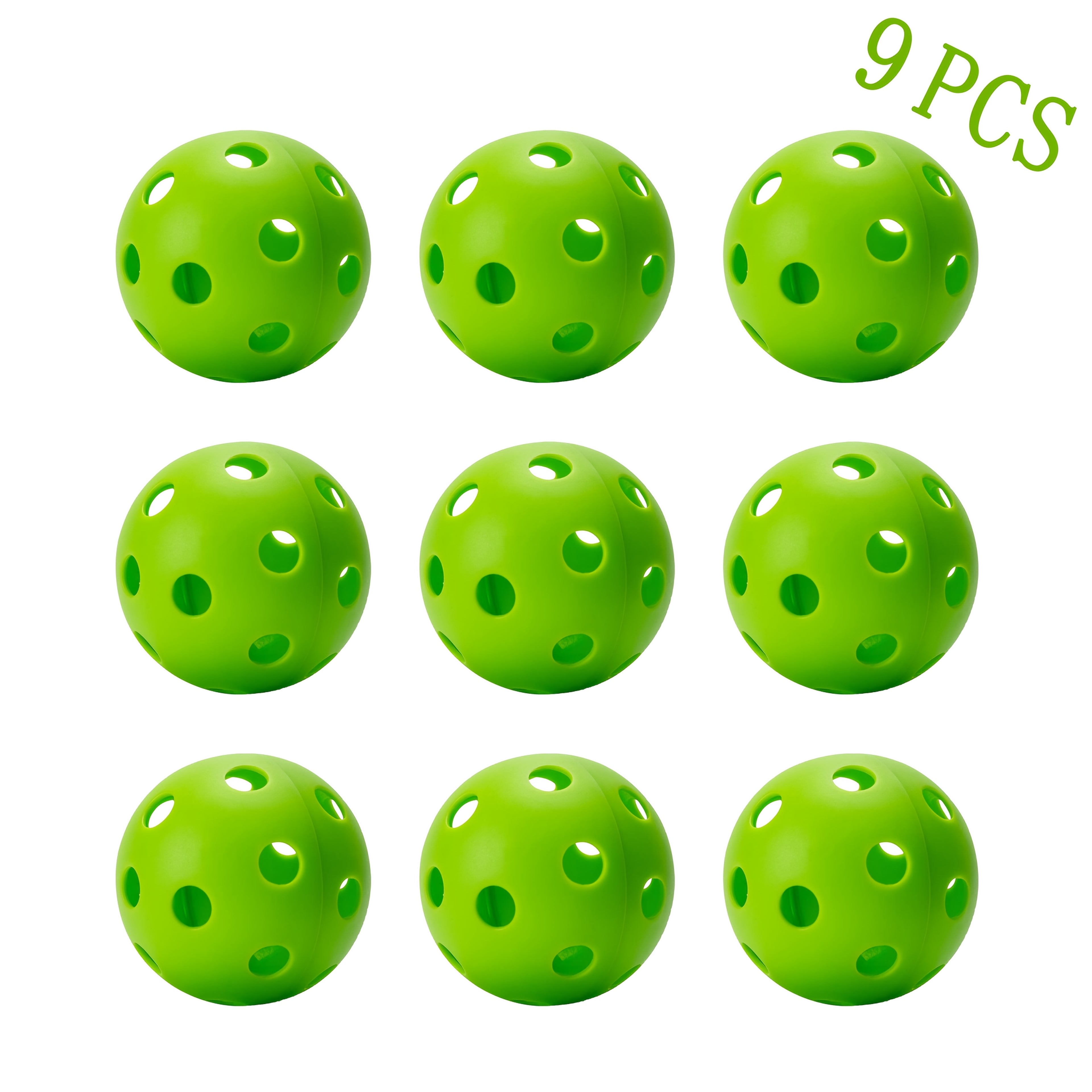 9-Pack Indoor Pickleball Balls – Multi-Colour, 26-Hole